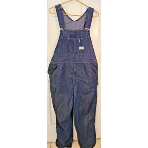VTG Sears Tradewear Overalls Sz XL/XXL Blue Denim Jean Bib Workwear Union